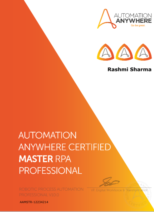 Automation Anywhere Master Certified