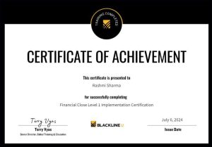 Blackline _ Level 1 Implementation Certification