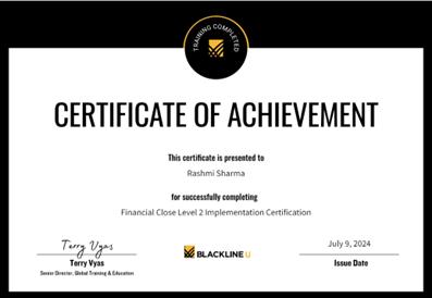 Blackline _ Level 2 Implementation Certification