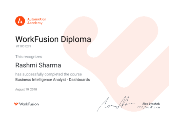 Business Intelligence Analyst Diploma _ Workfusion Automation Academy