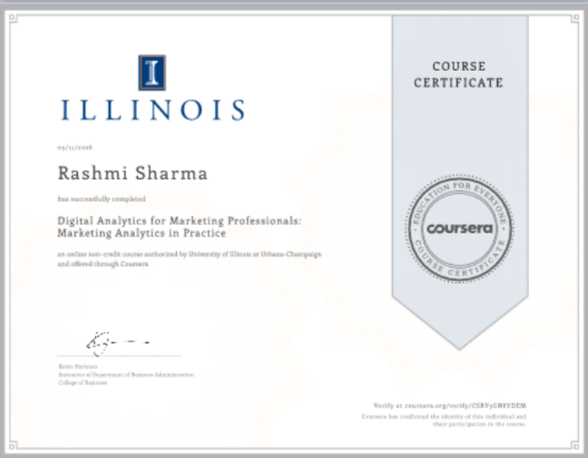 DIgital Analytics for Marketing Professionals _ Illinois