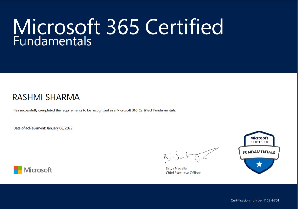MSFT 365 Certified
