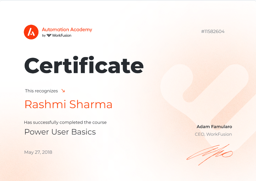 Power User Level 1 - WorkFusion Academy