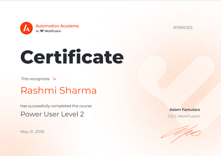 Power User Level 2 - WorkFusion Academy